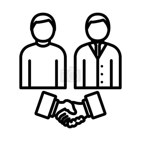 Two Man Making Deal Icon. Bold outline design with editable stroke width. Vector Illustration.