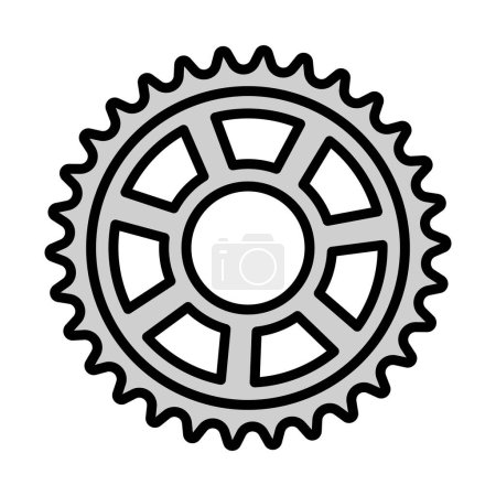 Bike Gear Star Icon. Editable Bold Outline With Color Fill Design. Vector Illustration.