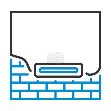 Illustration for Icon Of Plastered Brick Wall. Editable Bold Outline With Color Fill Design. Vector Illustration. - Royalty Free Image