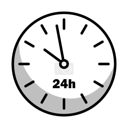 24 Stunden Icon. Editierbare kühne Umrisse mit Farbfülldesign. Vektorillustration.