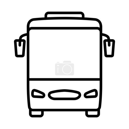 Tourist Bus Icon. Bold outline design with editable stroke width. Vector Illustration.