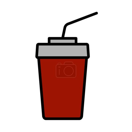 Cinema Soda Drink Icon. Editable Bold Outline With Color Fill Design. Vector Illustration.