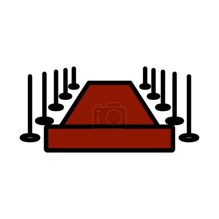 Illustration for Red Carpet Icon. Editable Bold Outline With Color Fill Design. Vector Illustration. - Royalty Free Image