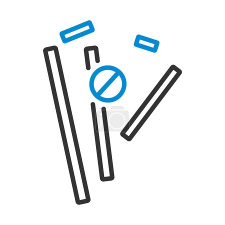 Cricket Wicket Icon. Esquema audaz editable con diseño de relleno de color. Ilustración vectorial.