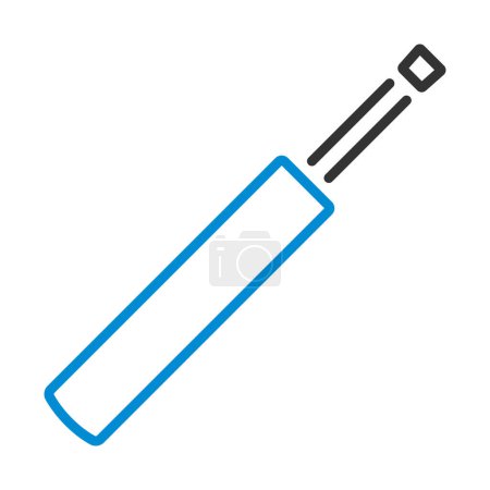 Illustration for Cricket Bat Icon. Editable Bold Outline With Color Fill Design. Vector Illustration. - Royalty Free Image