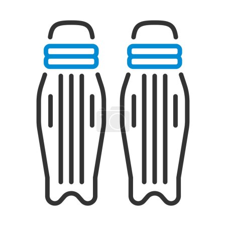 Illustration for Cricket Leg Protection Icon. Editable Bold Outline With Color Fill Design. Vector Illustration. - Royalty Free Image