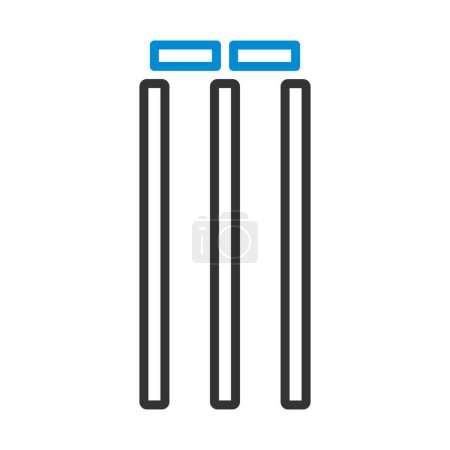 Cricket Wicket Icon. Editable Bold Outline With Color Fill Design. Vector Illustration.
