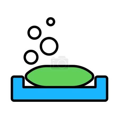Soap-dish Icon. Editable Bold Outline With Color Fill Design. Vector Illustration.