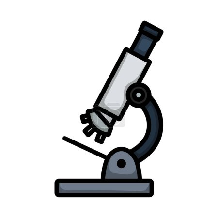 School Microscope Icon. Editable Bold Outline With Color Fill Design. Vector Illustration.