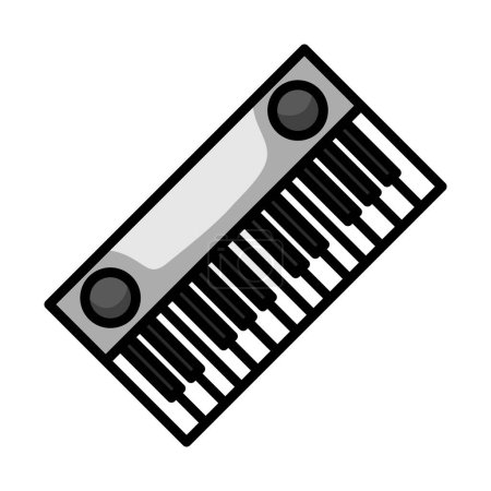 Icône clavier pour piano. contour audacieux modifiable avec la conception de remplissage de couleur. Illustration vectorielle.
