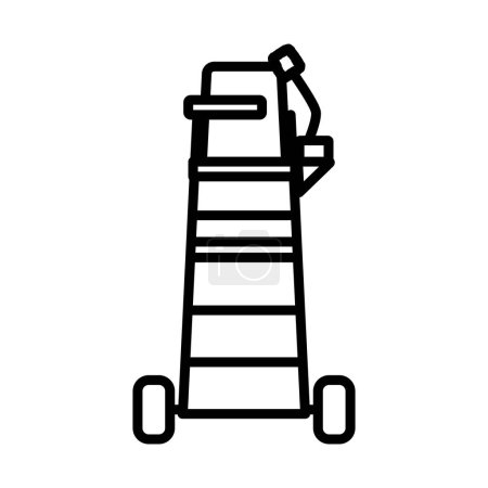 Tenis Árbitro silla torre icono. Diseño de contorno audaz con ancho de carrera editable. Ilustración vectorial.