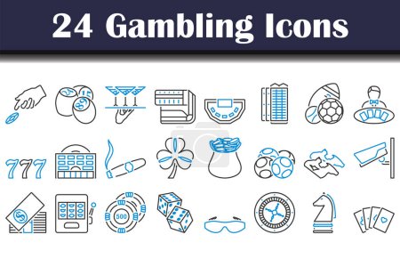 Illustration for Gambling Icon Set. Editable Bold Outline With Color Fill Design. Vector Illustration. - Royalty Free Image
