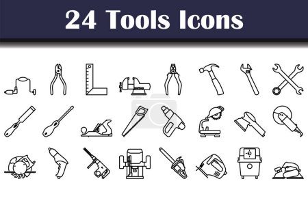 Illustration for Tools Icon Set. Bold outline design with editable stroke width. Vector Illustration. - Royalty Free Image