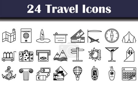 Illustration for Travel Icon Set. Bold outline design with editable stroke width. Vector Illustration. - Royalty Free Image
