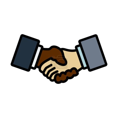 Icon Of Meeting Businessmen. Editable Bold Outline With Color Fill Design. Vector Illustration.