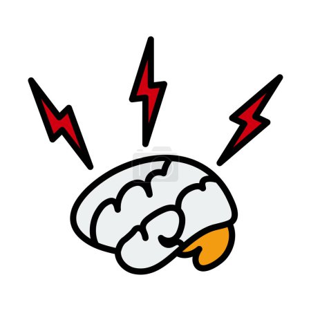 Icon Of Brainstorm. Editable Bold Outline With Color Fill Design. Vector Illustration.