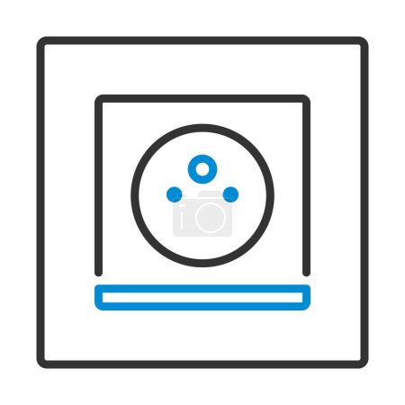 France Electrical Socket Icon. Editable Bold Outline With Color Fill Design. Vector Illustration.