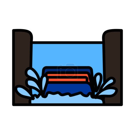 Water Boat Ride Icon. Editable Bold Outline With Color Fill Design. Vector Illustration.