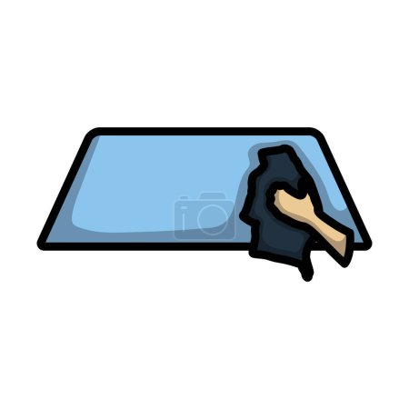 Wipe Car Window Icon. Editable Bold Outline With Color Fill Design. Vector Illustration.