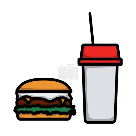 Illustration for Fast Food Icon. Editable Bold Outline With Color Fill Design. Vector Illustration. - Royalty Free Image
