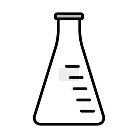 Ikone der Chemie Kegelkolben. Editierbare kühne Umrisse mit Farbfülldesign. Vektorillustration.