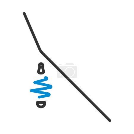 Icon Of Fishing Feeder Net. Editable Bold Outline With Color Fill Design. Vector Illustration.