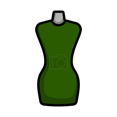 Tailor Mannequin Icon. Editable Bold Outline With Color Fill Design. Vector Illustration.