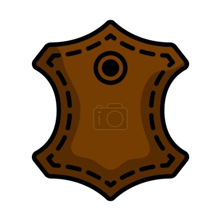 Leather Sign Icon. Editable Bold Outline With Color Fill Design. Vector Illustration.
