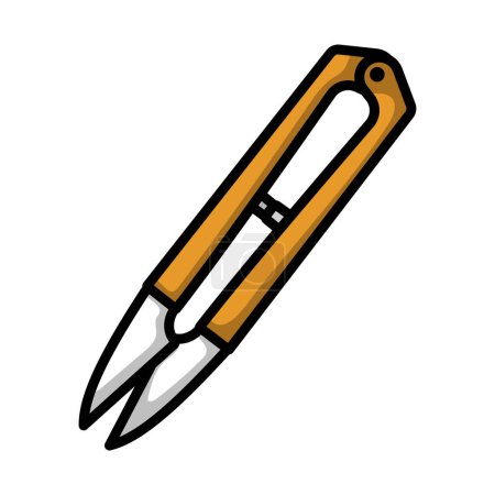 Illustration for Seam Ripper Icon. Editable Bold Outline With Color Fill Design. Vector Illustration. - Royalty Free Image
