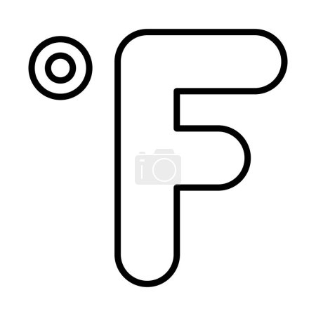 Fahrenheit Degree Icon. Bold outline design with editable stroke width. Vector Illustration.