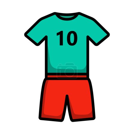 Icon Of Football Uniform. Editable Bold Outline With Color Fill Design. Vector Illustration.