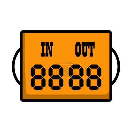 Icon Of Football Referee Scoreboard. Editable Bold Outline With Color Fill Design. Vector Illustration.