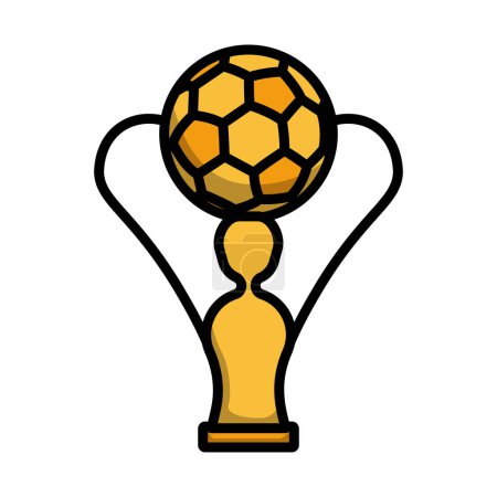 Illustration for Icon Of Football Cup. Editable Bold Outline With Color Fill Design. Vector Illustration. - Royalty Free Image