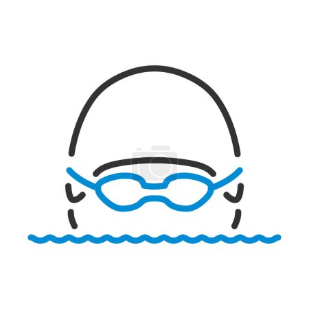 Illustration for Icon Of Swimming Man. Editable Bold Outline With Color Fill Design. Vector Illustration. - Royalty Free Image