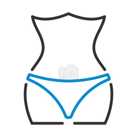 Icon Of Slim Waist. Editable Bold Outline With Color Fill Design. Vector Illustration.