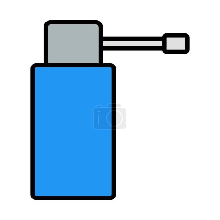 Icono del inhalador. Esquema audaz editable con diseño de relleno de color. Ilustración vectorial.