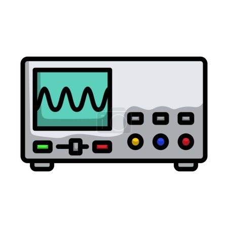 Oscilloscope Icon. Editable Bold Outline With Color Fill Design. Vector Illustration.