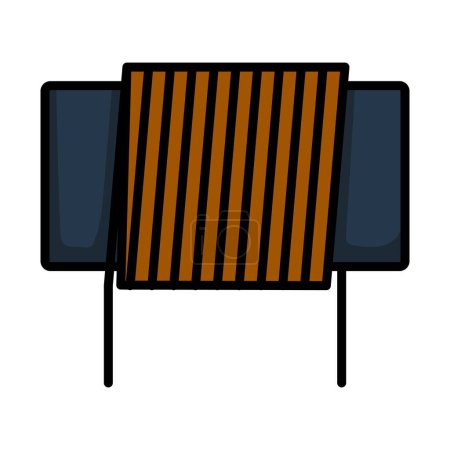 Inductor Coil Icon. Editable Bold Outline With Color Fill Design. Vector Illustration.
