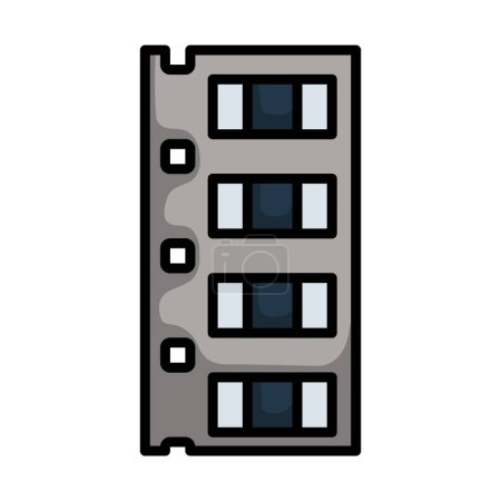 Icono de cinta de componente Smd de diodo. Esquema audaz editable con diseño de relleno de color. Ilustración vectorial.