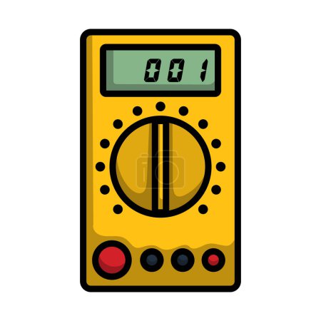 Multimeter Icon. Editable Bold Outline With Color Fill Design. Vector Illustration.