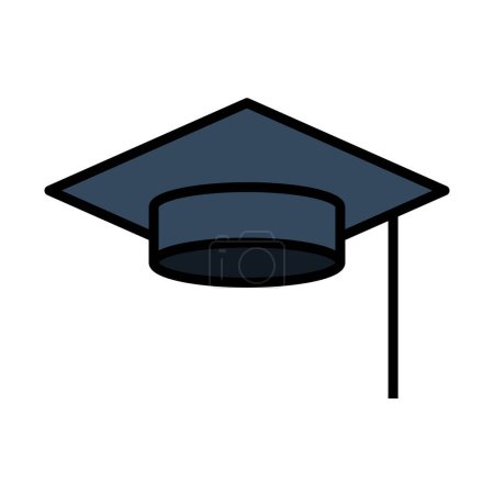 Icon Of Graduation Cap. Editable Bold Outline With Color Fill Design. Vector Illustration.