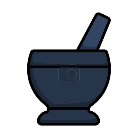 Illustration for Spa Mortar Icon. Editable Bold Outline With Color Fill Design. Vector Illustration. - Royalty Free Image