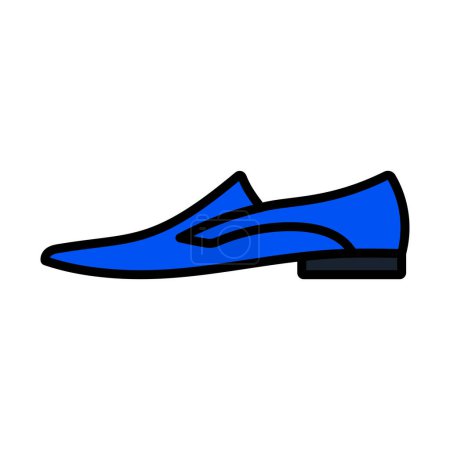 Icône de chaussure homme. contour audacieux modifiable avec la conception de remplissage de couleur. Illustration vectorielle.