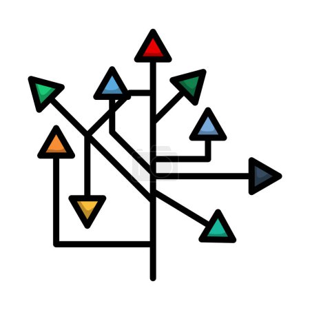 Ilustración de Direction Arrows Icon. Editable Bold Outline With Color Fill Design. Vector Illustration. - Imagen libre de derechos