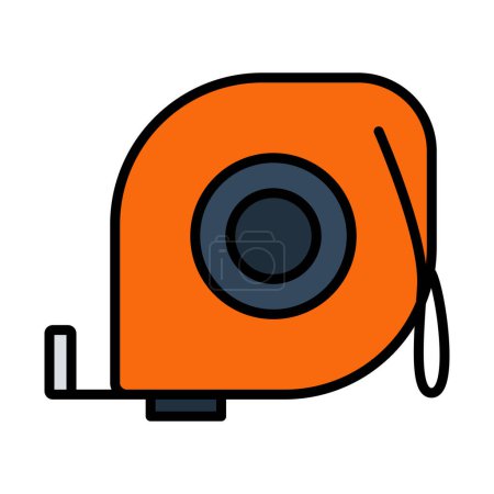 Illustration for Icon Of Constriction Tape Measure. Editable Bold Outline With Color Fill Design. Vector Illustration. - Royalty Free Image