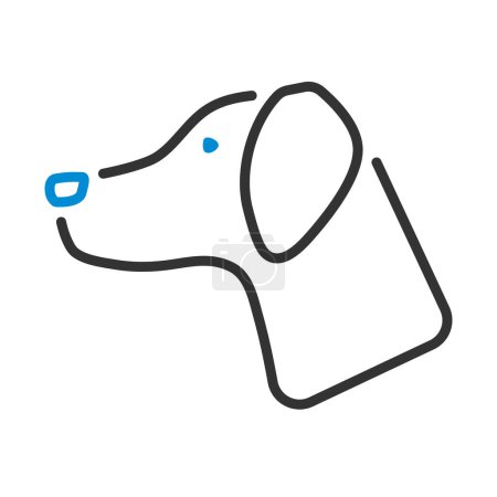 Ikone des Hinting Dog Had. Editierbare kühne Umrisse mit Farbfülldesign. Vektorillustration.