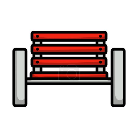 Tennis Player Bench Icon. Editable Bold Outline With Color Fill Design. Vector Illustration.