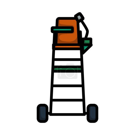 Illustration for Tennis Referee Chair Tower Icon. Editable Bold Outline With Color Fill Design. Vector Illustration. - Royalty Free Image