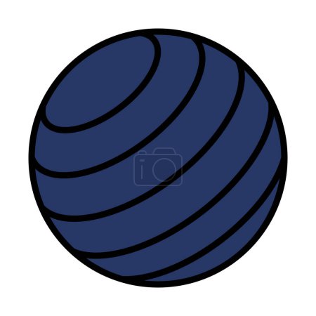 Illustration for Icon Of Fitness Rubber Ball. Editable Bold Outline With Color Fill Design. Vector Illustration. - Royalty Free Image