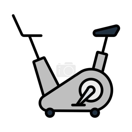 Icono de la bicicleta de ejercicio. Esquema audaz editable con diseño de relleno de color. Ilustración vectorial.
